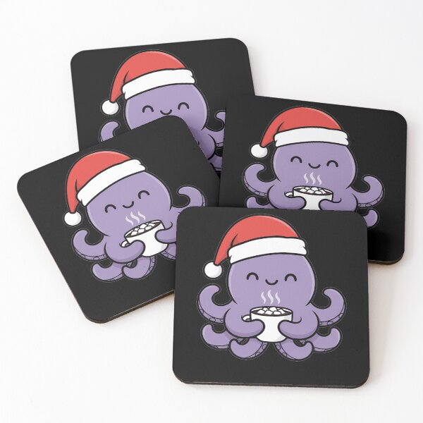 Item preview, Cute Christmas Octopus Wearing Santa Hat designed and sold by k3rstman1.