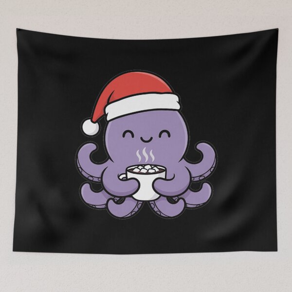 Item preview, Cute Christmas Octopus Wearing Santa Hat designed and sold by k3rstman1.