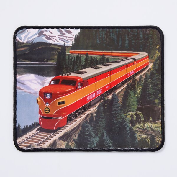 Item preview, Vintage Shasta Daylight Train Poster | Southern Pacific Railroad Art | Mid-Century Travel Decor | Scenic Mount Shasta Print designed and sold by artofuniverse.