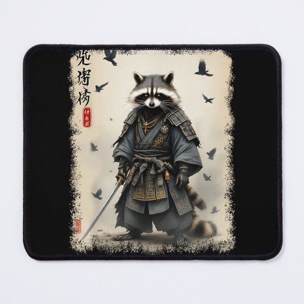 Item preview, Samurai Raccoon Japanese Warrior Vintage Anime Art Cute Tanuki Graphic designed and sold by alber-garnell.