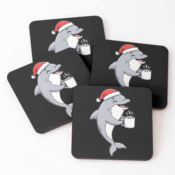 Item preview, Cute Santa Hat Dolphin Drinking Hot Cocoa designed and sold by k3rstman1.