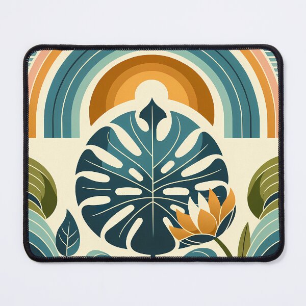 Item preview, Monstera Leaf with Rainbow Arches Botanical Design designed and sold by InkSmithery.