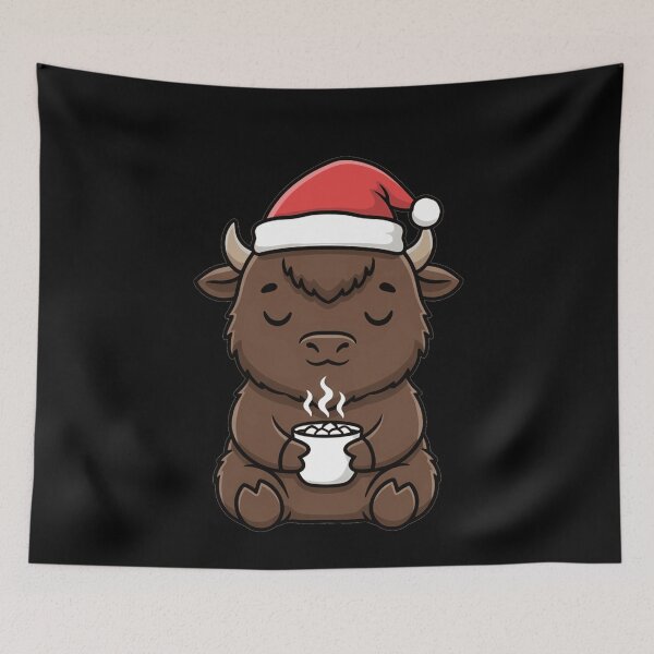 Item preview, Festive Winter Bison Hot Chocolate Santa Hat designed and sold by k3rstman1.
