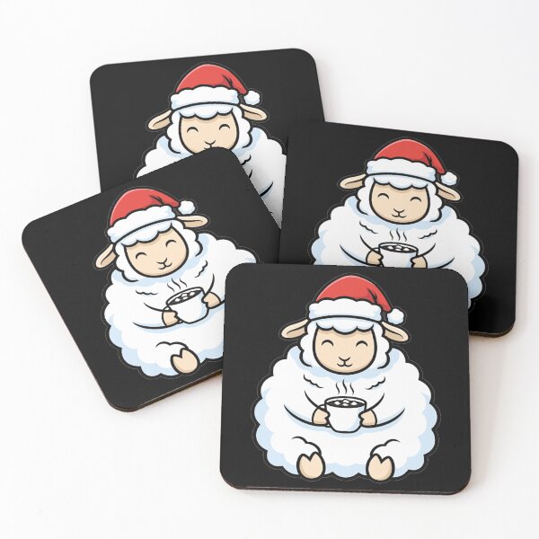 Item preview, Cute Christmas Sheep Santa Hat Hot Cocoa designed and sold by k3rstman1.