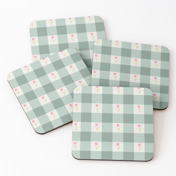 Item preview, Sage Green Gingham Tulip Pattern | Cottagecore Floral Aesthetic designed and sold by PetiteEthos.