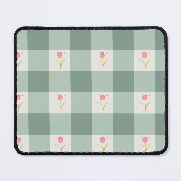 Item preview, Sage Green Gingham Tulip Pattern | Cottagecore Floral Aesthetic designed and sold by PetiteEthos.