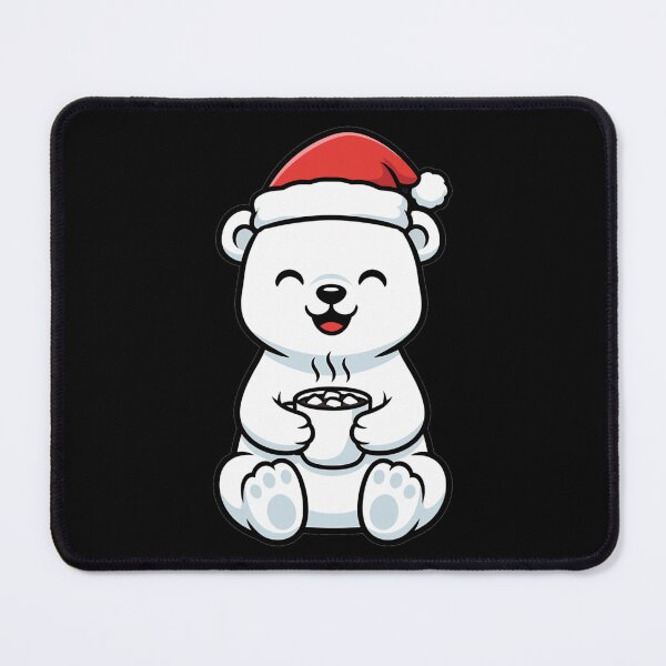 Item preview, Kawaii Polar Bear Christmas Santa Hat Cocoa designed and sold by k3rstman1.