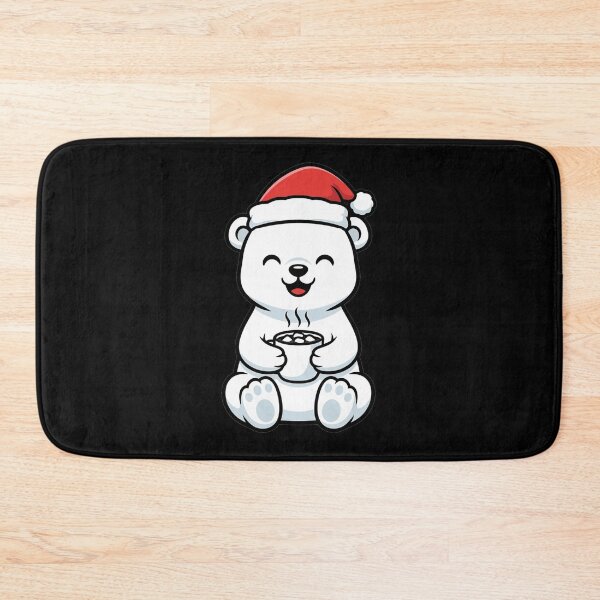 Item preview, Kawaii Polar Bear Christmas Santa Hat Cocoa designed and sold by k3rstman1.