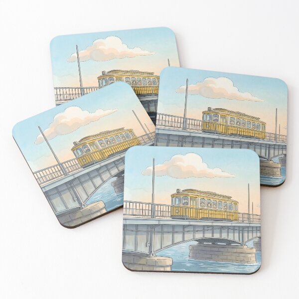 Item preview, Vintage Harvard Bridge Illustration - Sunset Over Charles River designed and sold by NeowArtStudio.