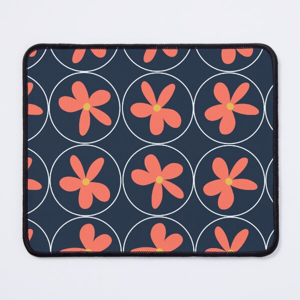 Item preview, Retro Navy Floral Pattern | Bold 70s Aesthetic Flower Design designed and sold by PetiteEthos.