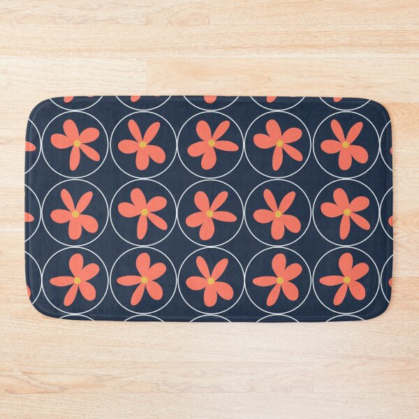 Item preview, Retro Navy Floral Pattern | Bold 70s Aesthetic Flower Design designed and sold by PetiteEthos.