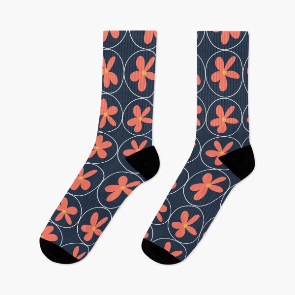 Item preview, Retro Navy Floral Pattern | Bold 70s Aesthetic Flower Design designed and sold by PetiteEthos.