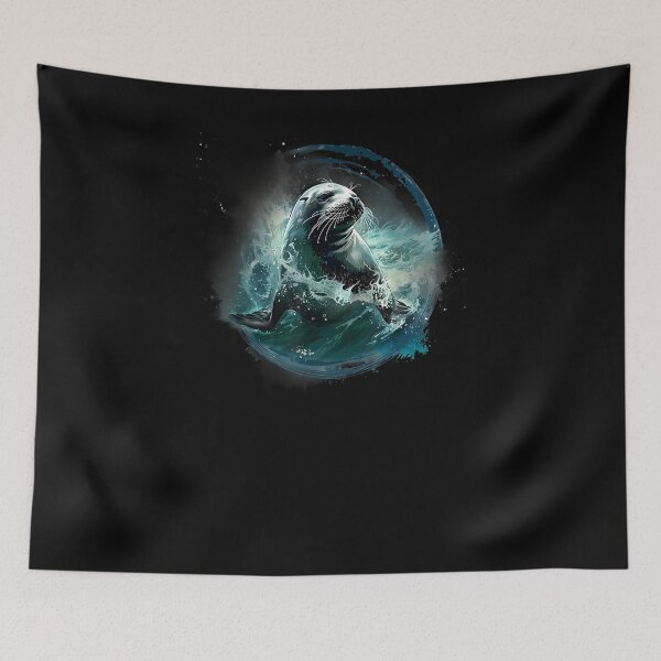Item preview, Cute Seal Ocean Splash Water Marine Animal Wildlife Graphic designed and sold by alber-garnell.