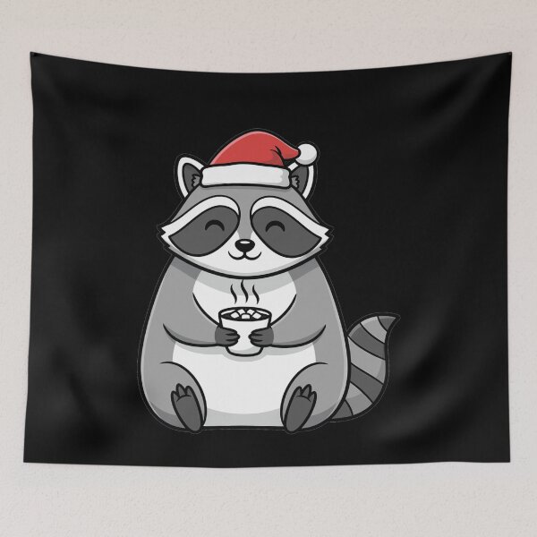 Item preview, Cozy Christmas Raccoon Drinking Hot Chocolate designed and sold by k3rstman1.