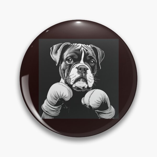 Item preview, Boxer Dog with Boxing Gloves Black and White Funny Dog Art designed and sold by inkoutninja.