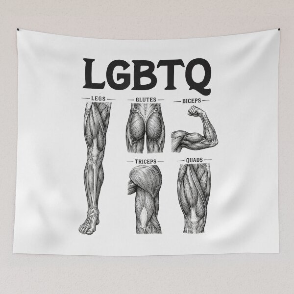 Item preview, LGBTQ Legs Glutes Biceps Triceps Quads Gym Lover Workout designed and sold by ZalcArtStore.