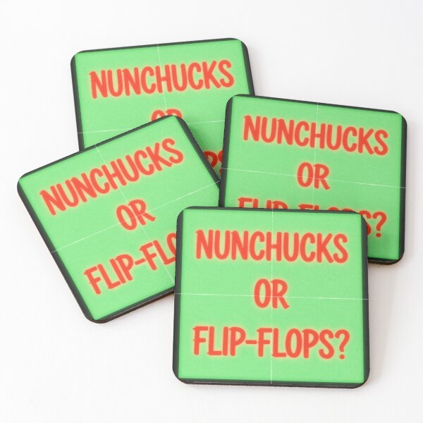 Item preview, Nunchucks or Flip-Flops Neon Green Light Sign designed and sold by Doctor Schtrudel.