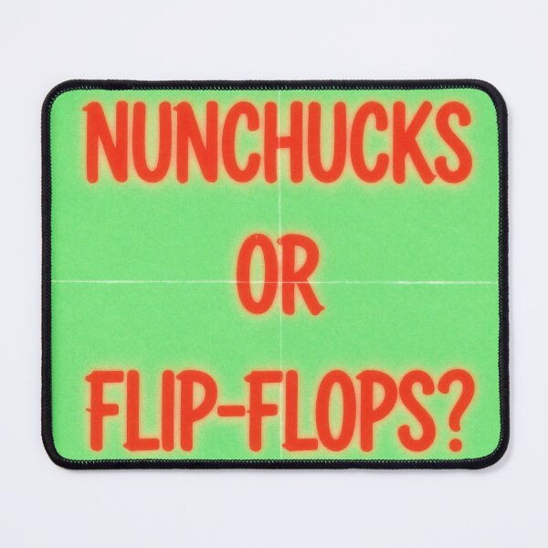 Item preview, Nunchucks or Flip-Flops Neon Green Light Sign designed and sold by Dancing Papaya.