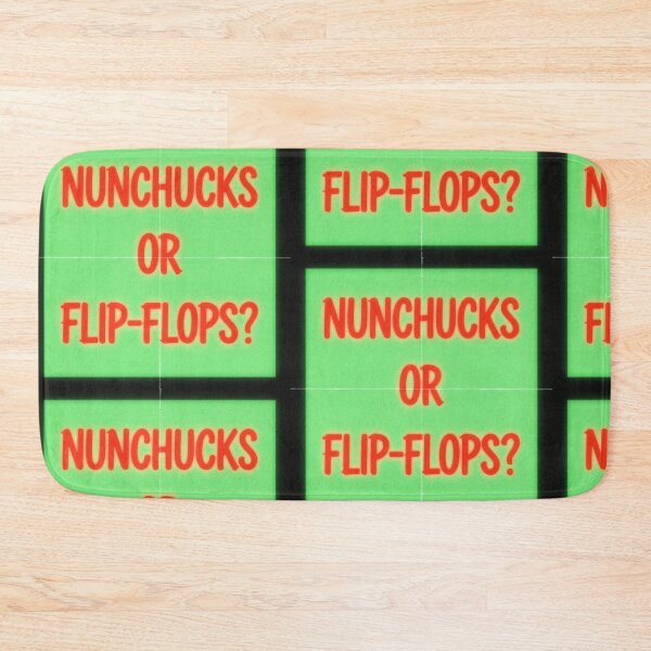 Item preview, Nunchucks or Flip-Flops Neon Green Light Sign designed and sold by Dancing Papaya.