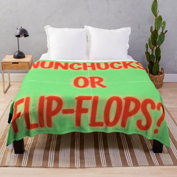 Item preview, Nunchucks or Flip-Flops Neon Green Light Sign designed and sold by Dancing Papaya.
