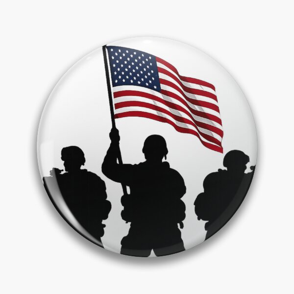 Artikelvorschau, USA Unabhängigkeitstag Soldatensilhouette Patriotisches Flaggen-Design entworfen und verkauft von RolMerch.