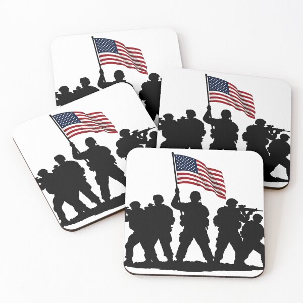 Item preview, USA Independence Day Soldier Silhouette Patriotic Flag Design designed and sold by RolMerch.