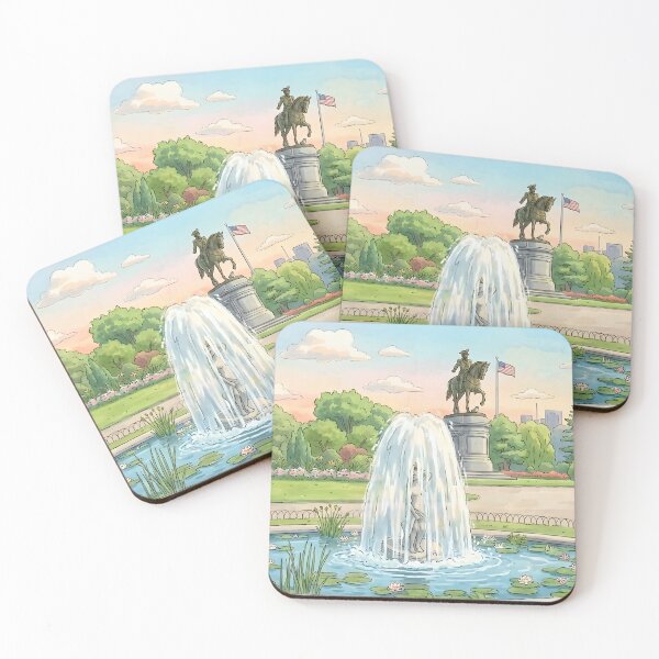 Item preview, George Washington Statue Springtime Illustration designed and sold by NeowArtStudio.