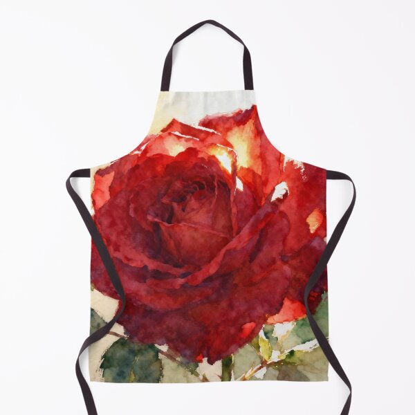 Item preview, Deep Red Velvet Rose - Romantic Watercolor Botanical Art designed and sold by Serene Strokes Art.