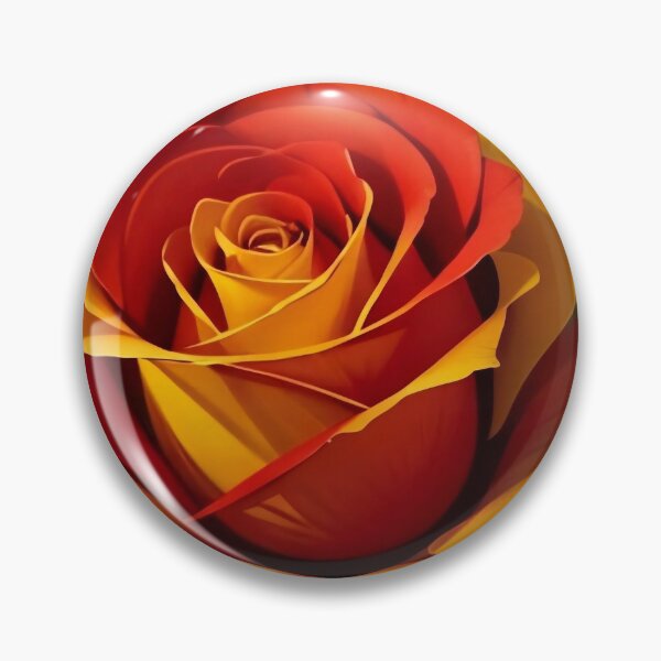 Item preview, Fiery Sunset Rose - Vibrant Red and Gold Floral Illustration designed and sold by Serene Strokes Art.