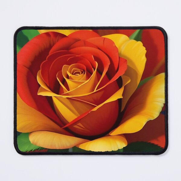 Item preview, Fiery Sunset Rose - Vibrant Red and Gold Floral Illustration designed and sold by Serene Strokes Art.