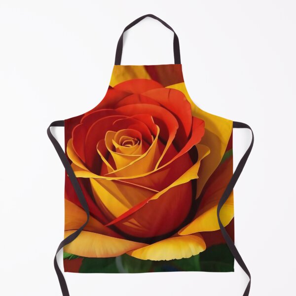 Item preview, Fiery Sunset Rose - Vibrant Red and Gold Floral Illustration designed and sold by Serene Strokes Art.