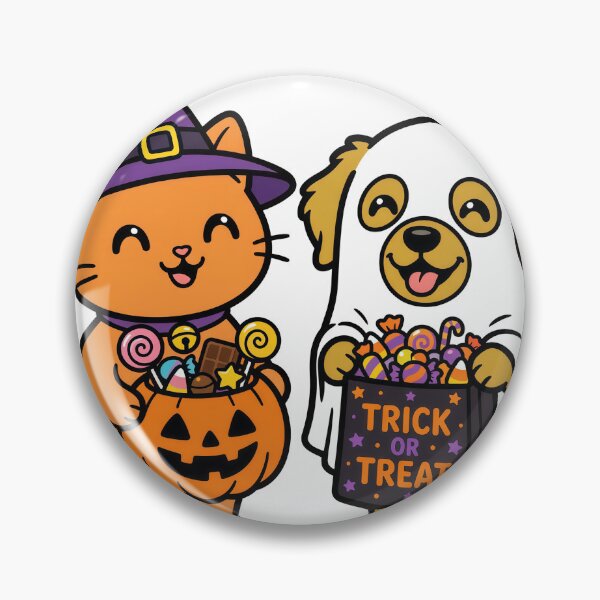 Item preview, Cute Halloween Cat Witch & Ghost Dog – Trick or Treat Kawaii Pet Candy Design designed and sold by Furfolkz.