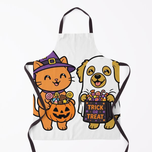 Item preview, Cute Halloween Cat Witch & Ghost Dog – Trick or Treat Kawaii Pet Candy Design designed and sold by Furfolkz.