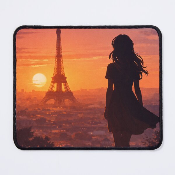 Item preview, Paris Aesthetic Girl Watching Eiffel Tower Romantic Sunset View designed and sold by AuraVibeShop.