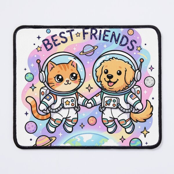 Item preview, Best Friends Space Cat & Dog Astronaut – Cute Kawaii Galaxy Pet Friendship Design designed and sold by Furfolkz.