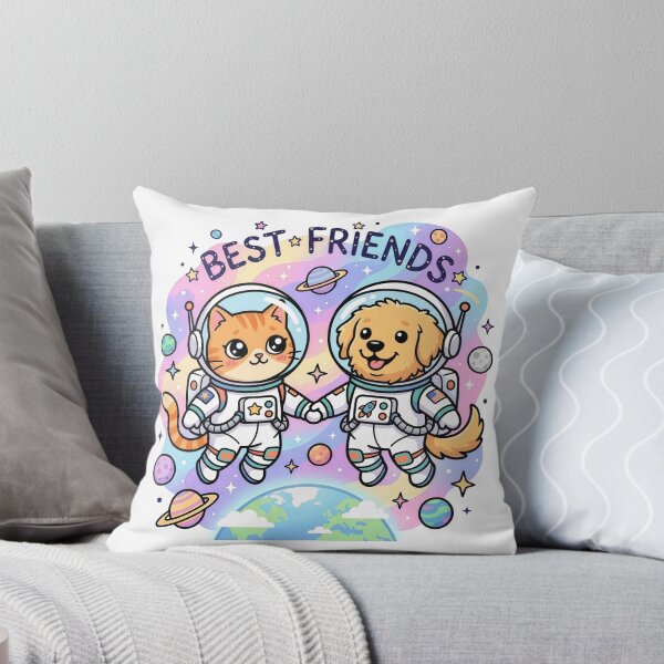 Item preview, Best Friends Space Cat & Dog Astronaut – Cute Kawaii Galaxy Pet Friendship Design designed and sold by Furfolkz.