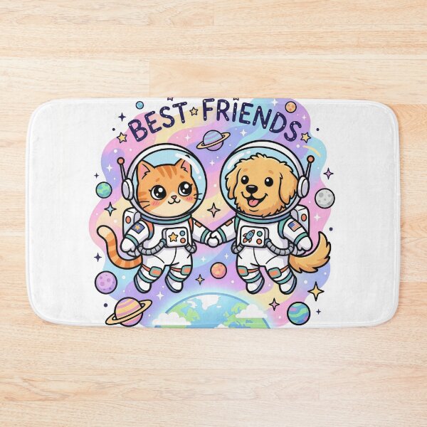 Item preview, Best Friends Space Cat & Dog Astronaut – Cute Kawaii Galaxy Pet Friendship Design designed and sold by Furfolkz.