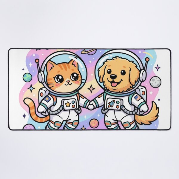 Item preview, Best Friends Space Cat & Dog Astronaut – Cute Kawaii Galaxy Pet Friendship Design designed and sold by Furfolkz.