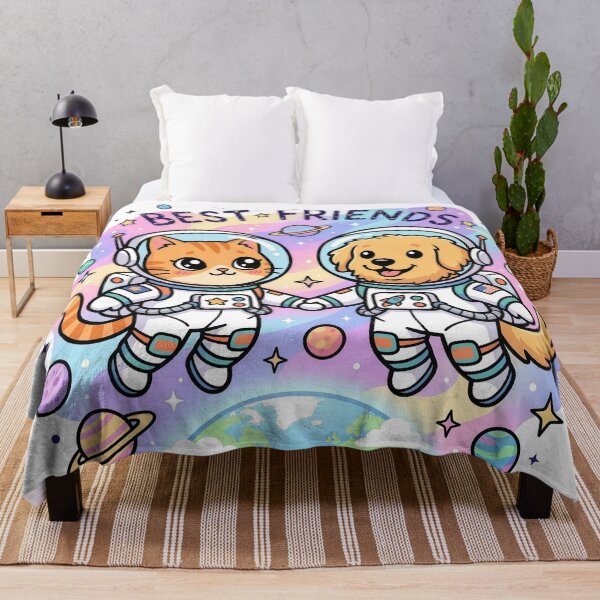 Item preview, Best Friends Space Cat & Dog Astronaut – Cute Kawaii Galaxy Pet Friendship Design designed and sold by Furfolkz.
