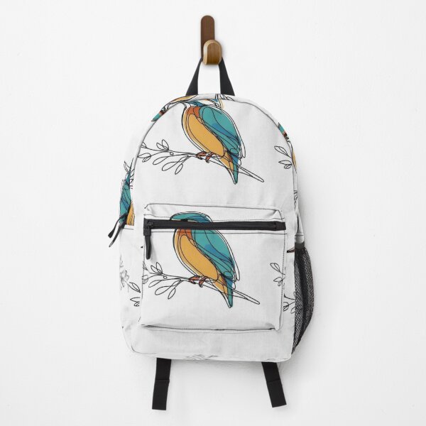 Item preview, Minimalist teal orange kingfisher drawing designed and sold by NivyasArtistry.