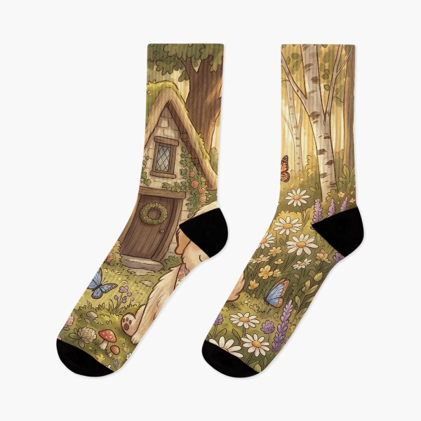 Item preview, Cute Cottagecore Puppy in Enchanted Forest – Cozy Fairy Tale Dog Garden Illustration designed and sold by Furfolkz.