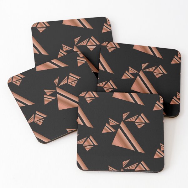 Item preview, Deconstructed Copper Shards - Abstract Geometric Stained Glass designed and sold by Typomuse-studio.