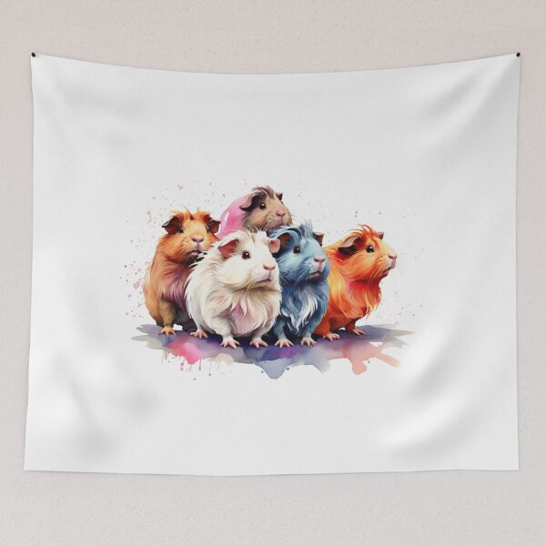 Item preview, Colorful guinea pigs - fluffy watercolor design designed and sold by Rose Design & Photos.