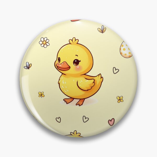 Item preview, Cute Kawaii Duck Pattern with Flowers and Eggs designed and sold by HelgaCraftery.