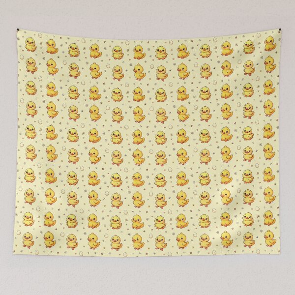 Item preview, Cute Kawaii Duck Pattern with Flowers and Eggs designed and sold by HelgaCraftery.