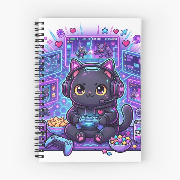 Item preview, Kawaii Gamer Cat – Cute Neon Gaming Kitty Pixel Gamer Aesthetic Design designed and sold by Furfolkz.