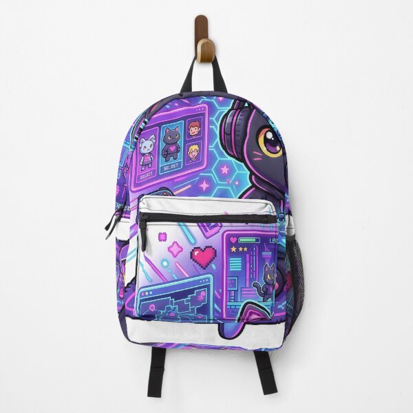 Item preview, Kawaii Gamer Cat – Cute Neon Gaming Kitty Pixel Gamer Aesthetic Design designed and sold by Furfolkz.