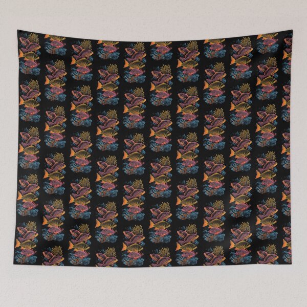 Item preview, Neon Tropical Fish Line Art Ocean Vibes designed and sold by PixelQ.
