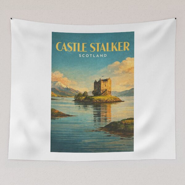 Item preview, Castle Stalker Appin Argyll Scotland Sunset Loch Laich View designed and sold by Aryabek.