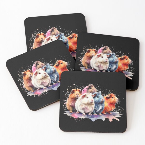 Item preview, Colorful guinea pigs - fluffy watercolor design designed and sold by Rose Design & Photos.